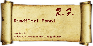 Rimóczi Fanni névjegykártya