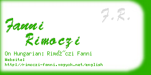 fanni rimoczi business card